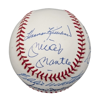 500 Home Run Club Multi-Signed Baseball (Mantle, Banks, Jackson, Mathews, Killebrew, Frank Robinson) (PSA)